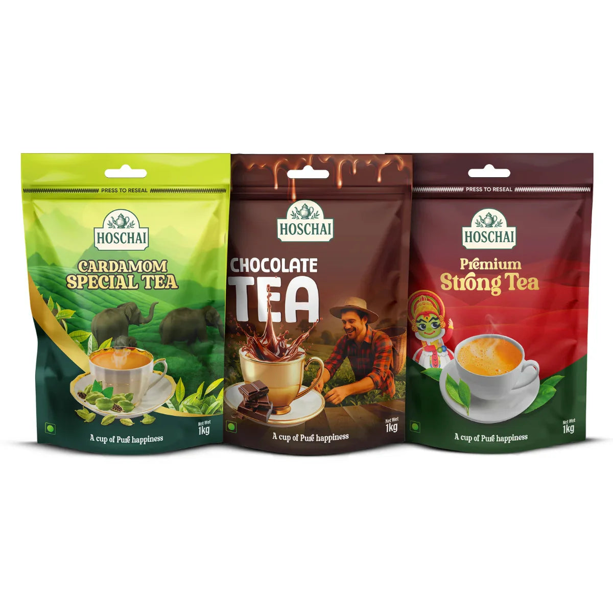 Hoschai Tea Combo – 3 Flavors | 250g Each