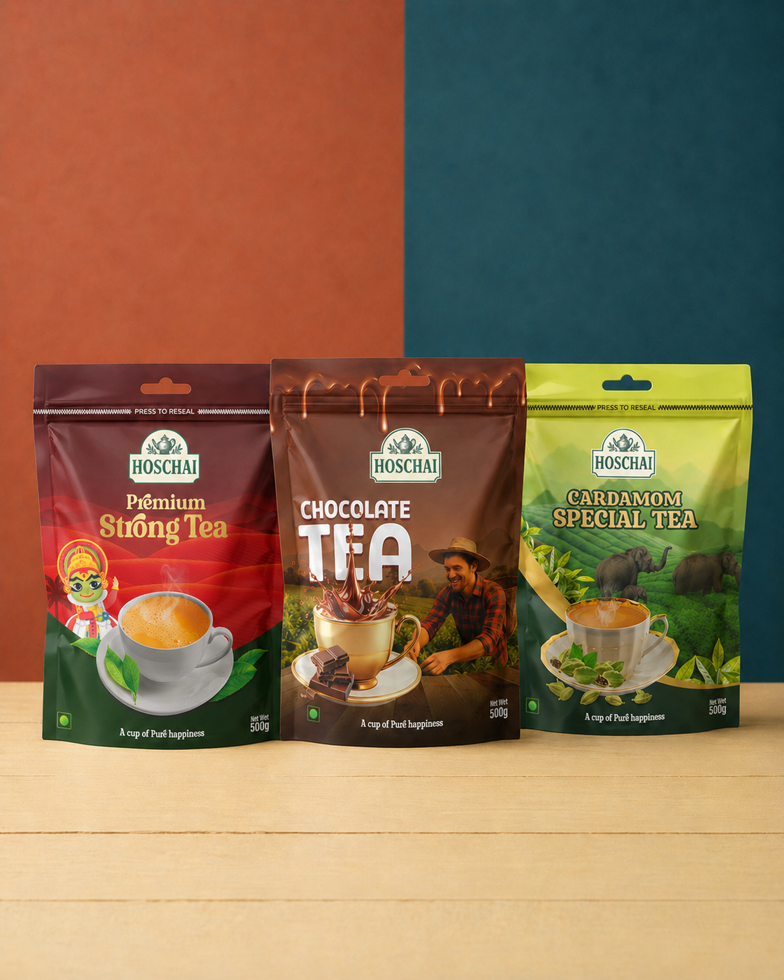 Hoschai Tea Combo – 3 Flavors | 250g Each